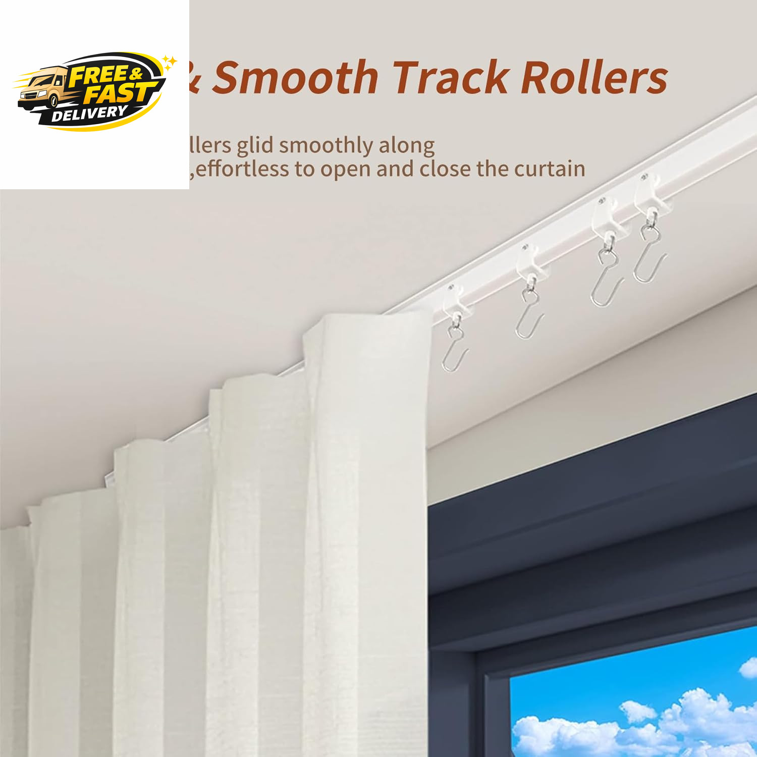 Flexible Bendable Ceiling Curtain Track, 9.8Ft (3M) Curved, PVC, Metal, Plastic