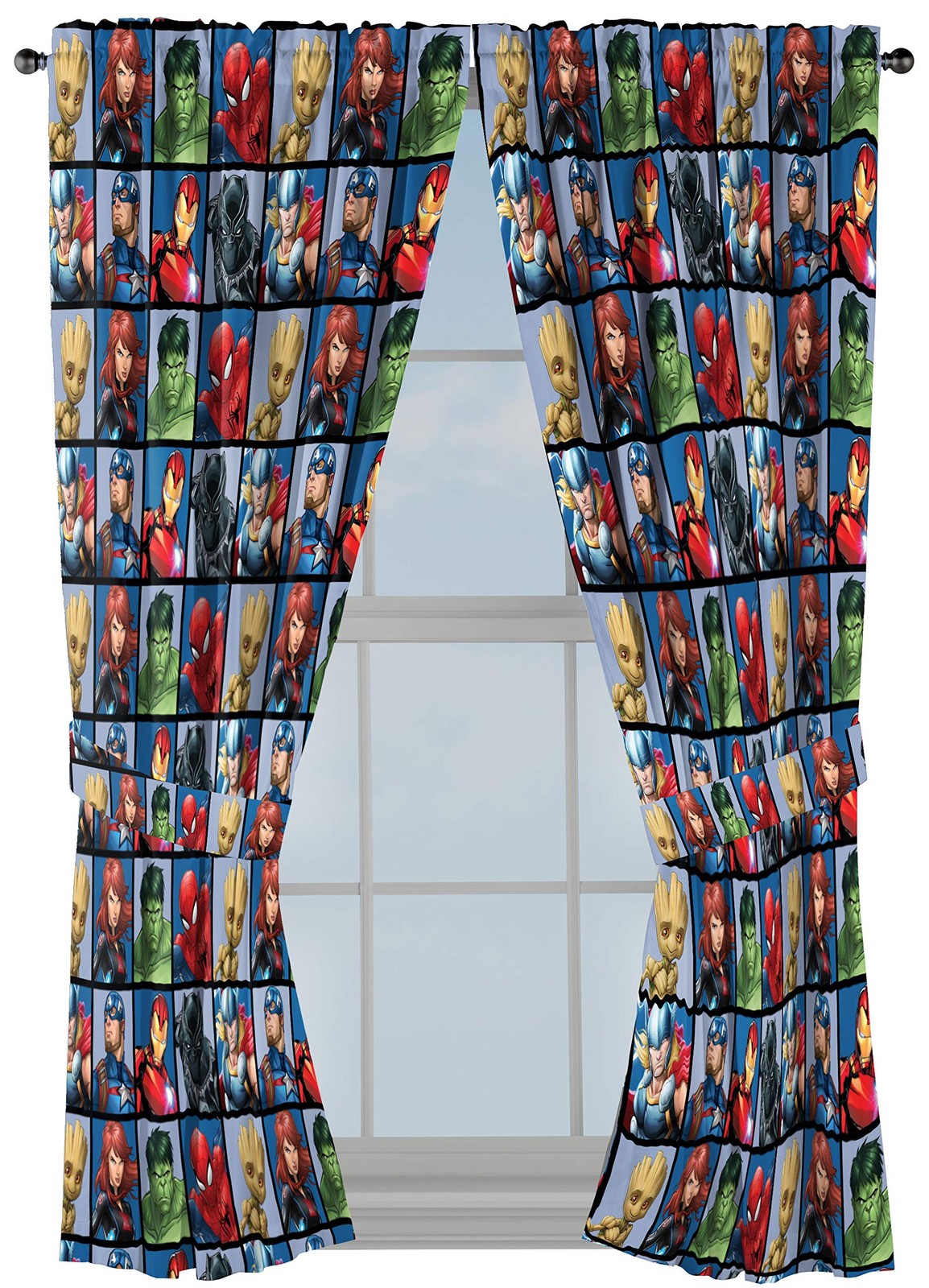 Marvel Avengers Team 63″ inch Drapes 4 Piece Set – Beautiful Room Décor & Eas…
