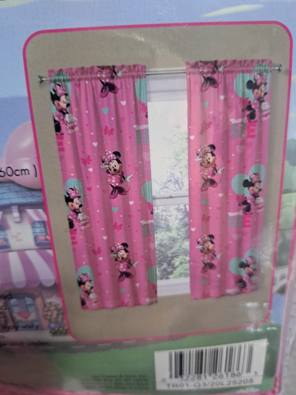 Disney Junior Minnie Mouse Pink Polka Dot Window Panels 2 Pack New!