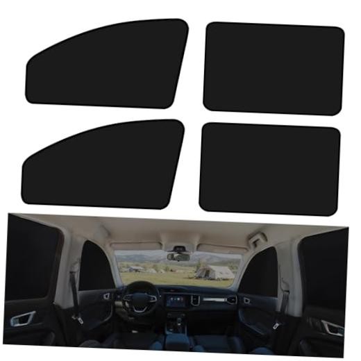Magnetic Car Side Window Shades 4 Pack, 100% Black-Smooth Blackout (4PCS)
