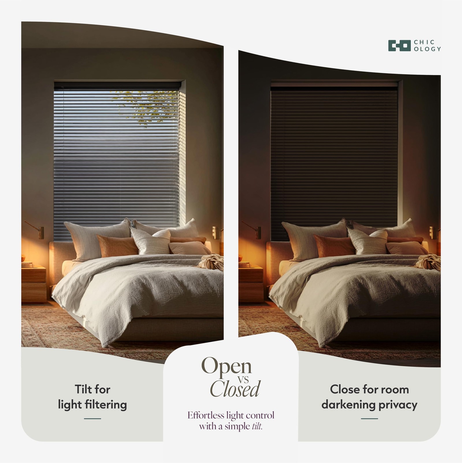 Chicology Cordless Mini Blinds For Indoor Windows 46 W X 72 H Gray Vinyl 1