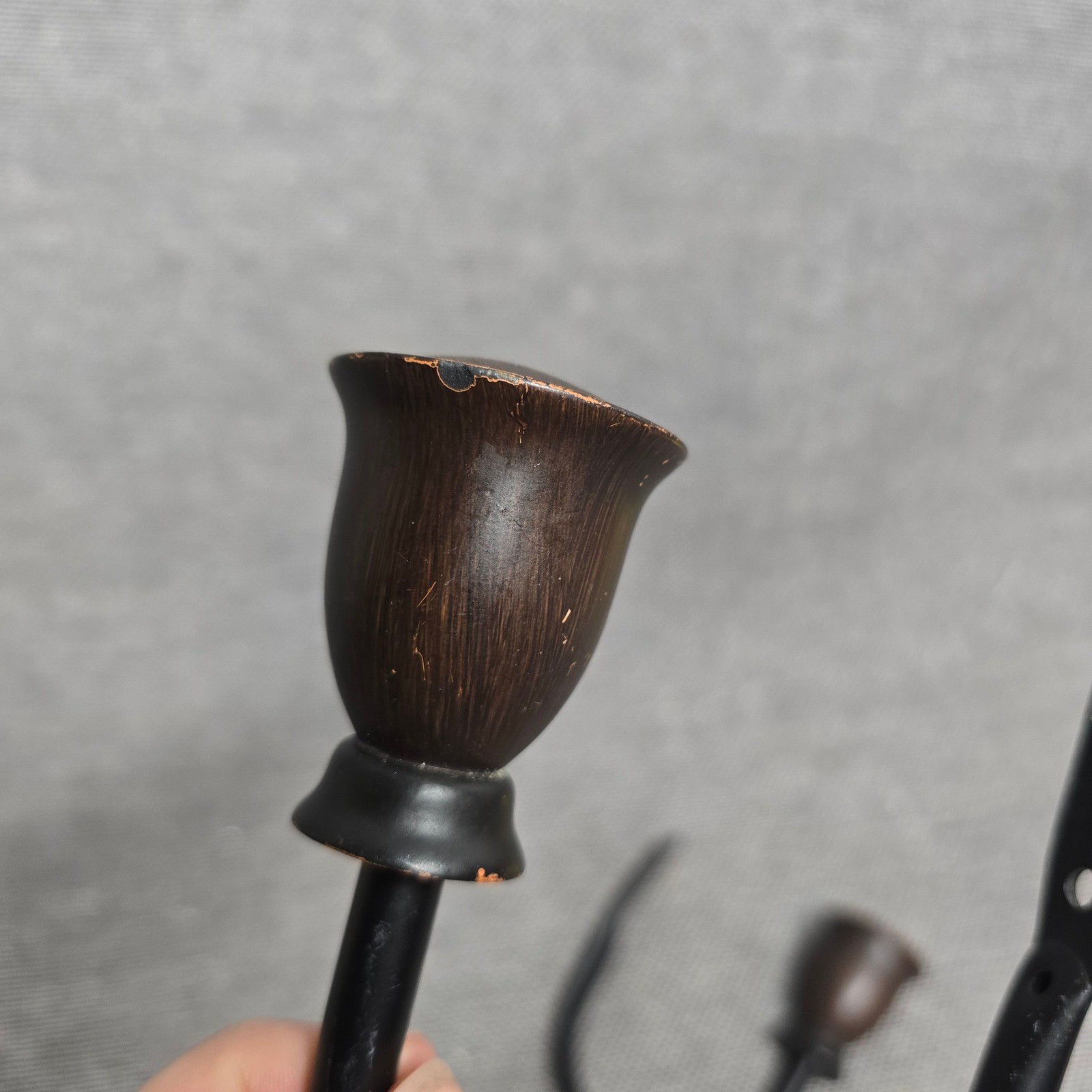 Oil Rubbed Bronze Curtain Tieback Hooks Metal Drapery Holdbacks Set of 2 Finials