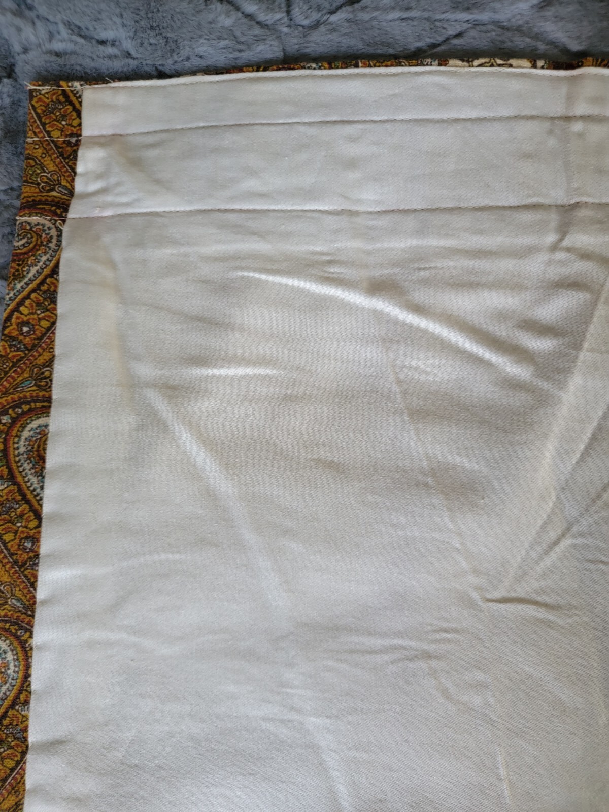 Vintage 1970s Custom Lined Paisley Drapery Panel Extra Wide 139″ x 108″
