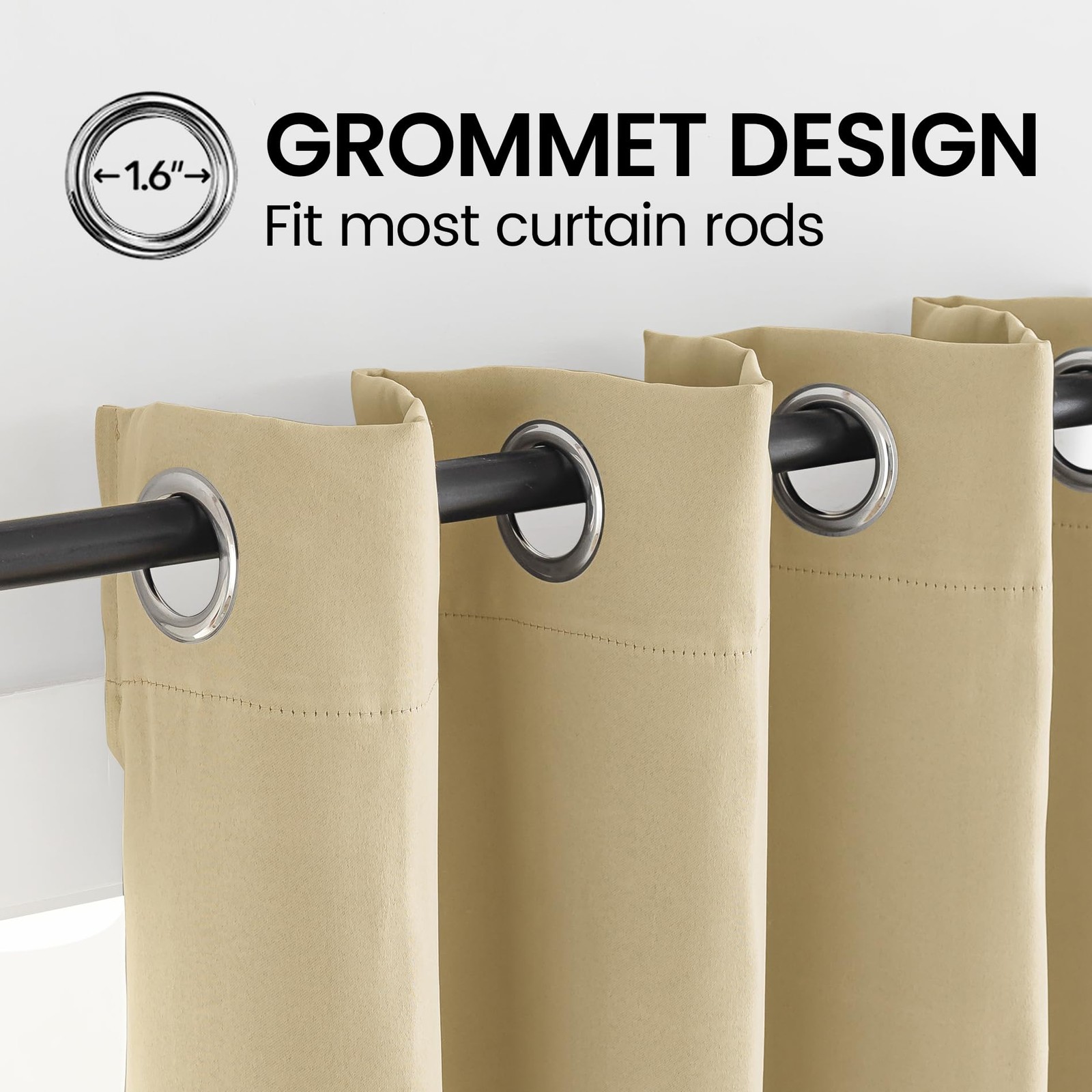 Extra Long Grommet Blackout Curtain, Room Darkening High Ceiling Two Story Cu…