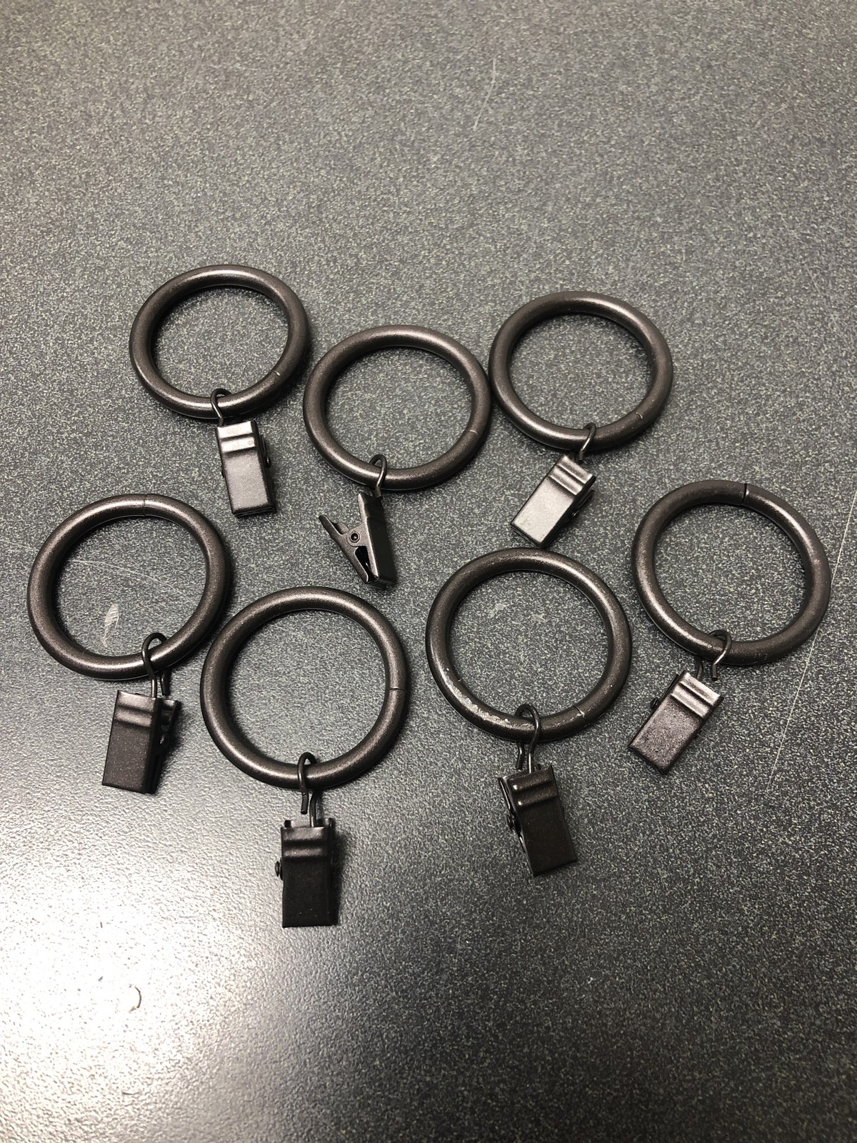 Amazon Basics Curtain Rod Clip Rings, Set of 7, Espresso