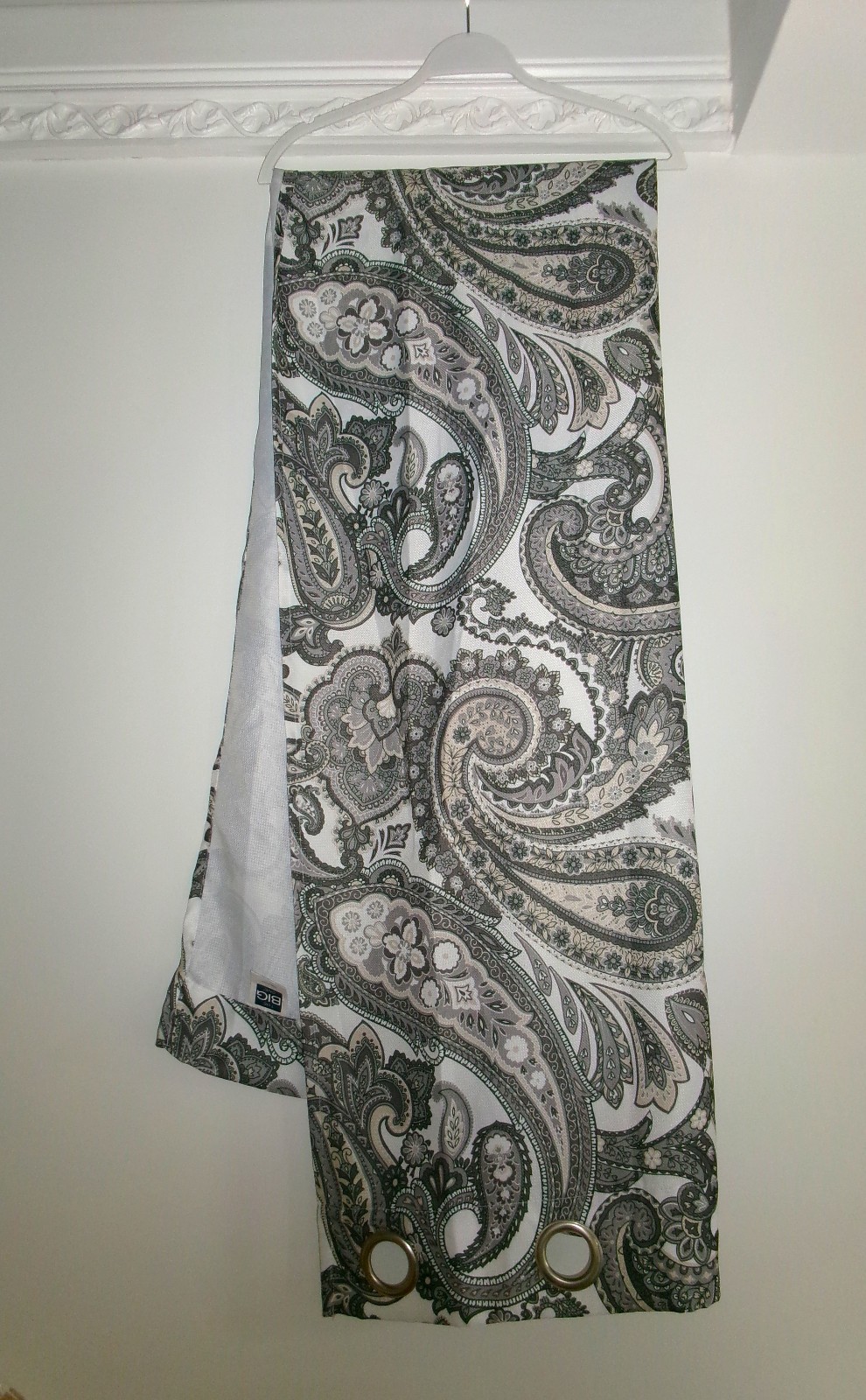 The Big One Gray White Paisley Window Curtain Panel Pack Of 2 Size 36”x 84″