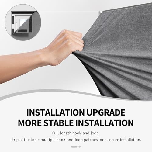 BKSAI Blackout Window Cover Temporary Blackout 57″W x 39″L (Pack of 1) Grey
