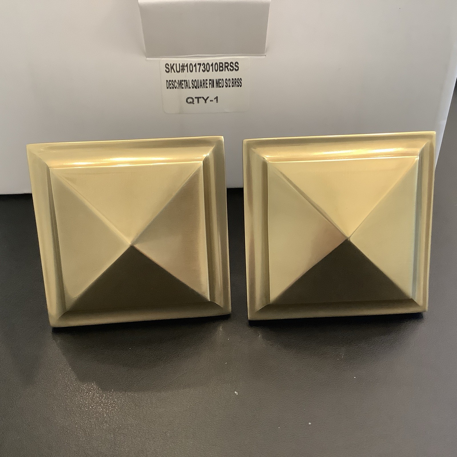 Restoration Hardware Easton Solid Brass Square Finials (Set of 2) Medium