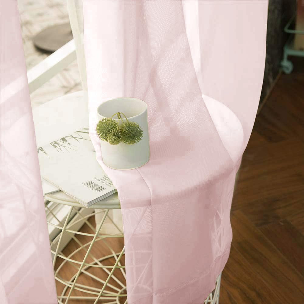 MIULEE Solid Color Sheer Curtains 63 Inches Long 2 Panels Set – Elegant Lightwei