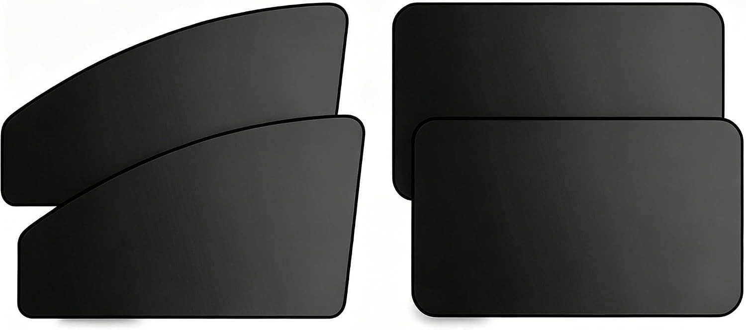 4 Pcs Black Silk Magnetic Car Window Curtains for Ultimate Privacy & Comfort
