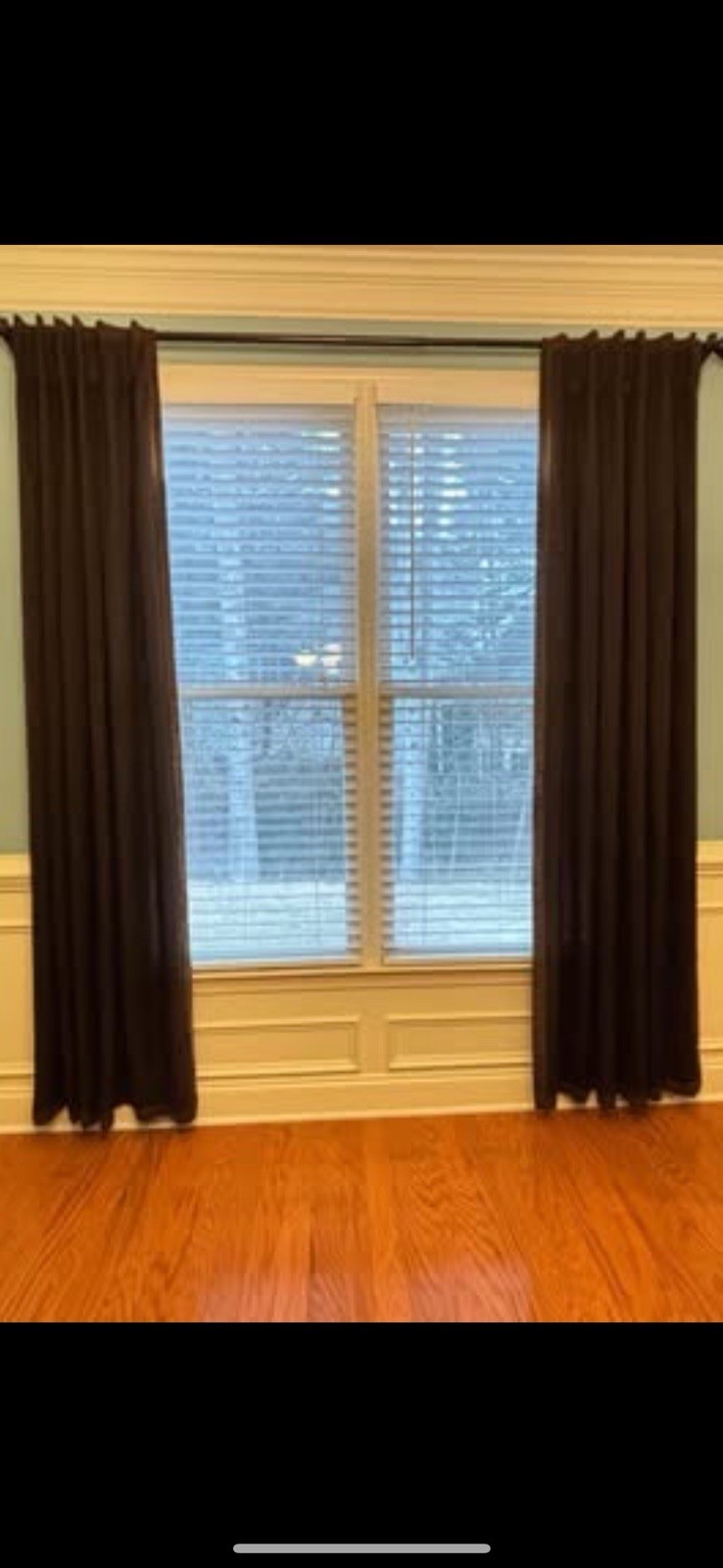 95 inch brown panels outlined in faux suade