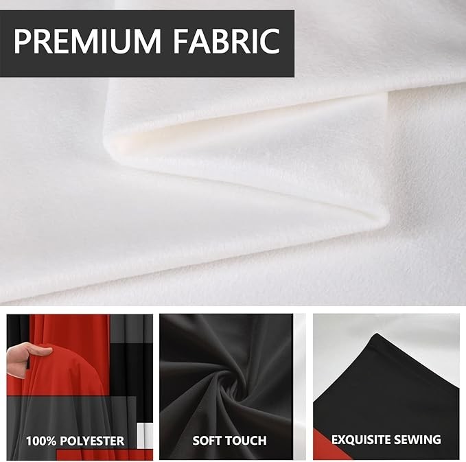 and Black Window Curtains for Kitchen White Grey 27.5″W x 39″L (Pack of 2) Red