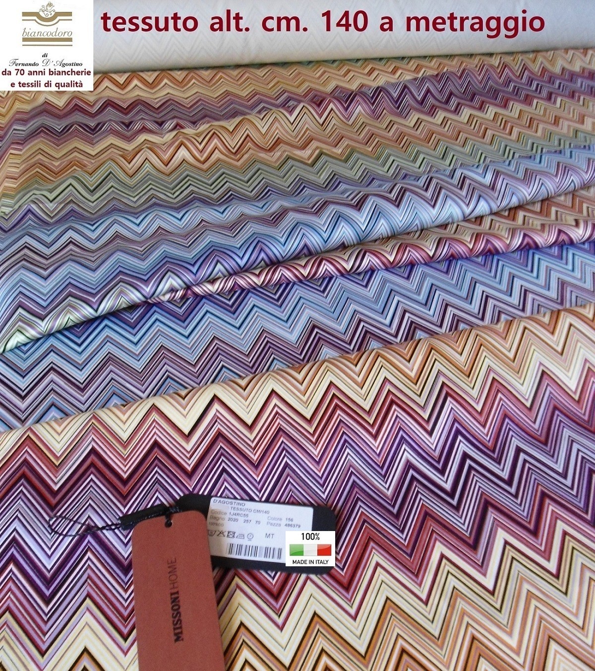 Fabric MISSONI by the meter height 140 cm. Furnishing upholstery curtains etc.
