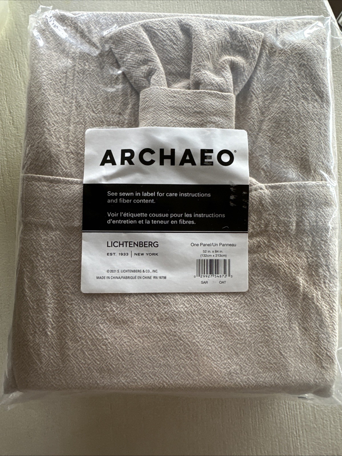 Archaeo Lichtenberg Single Panel Oat 52″x84″ Twist Tab