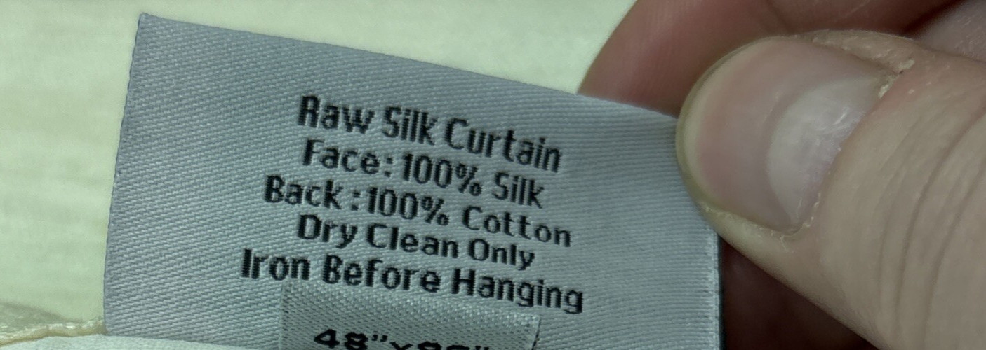 NWOT Quince Raw Silk Curtain Panel Set 2 48” X 96” Room Darkening Ivory