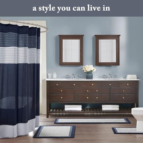 Madison Park Amherst Bathroom Shower Modern/Contemporary Pieced Curtain Faux