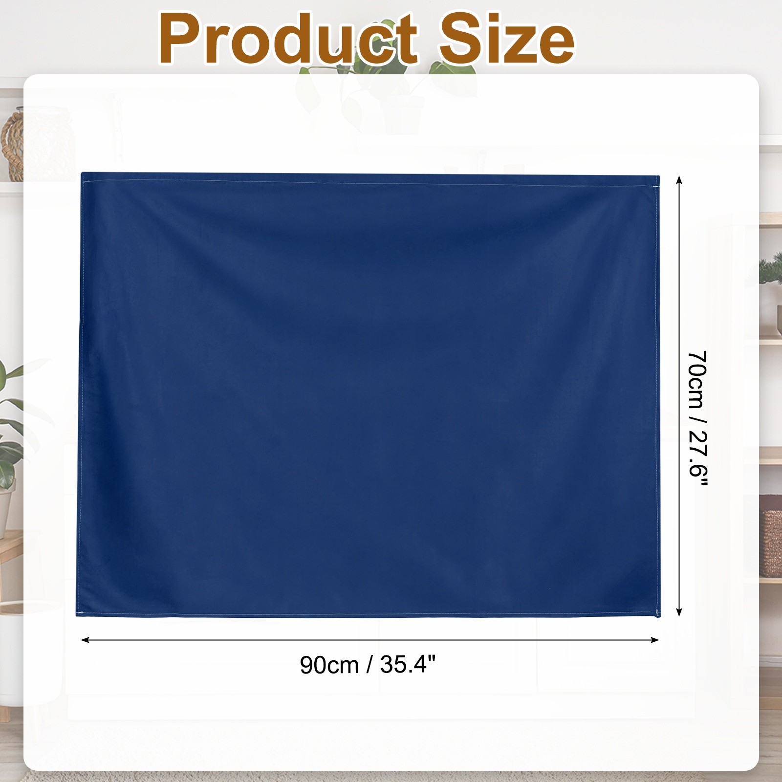 Cabinet Curtains, Dust Proof Kitchen Privacy Curtain (35.4″x27.6″, Dark Blue)