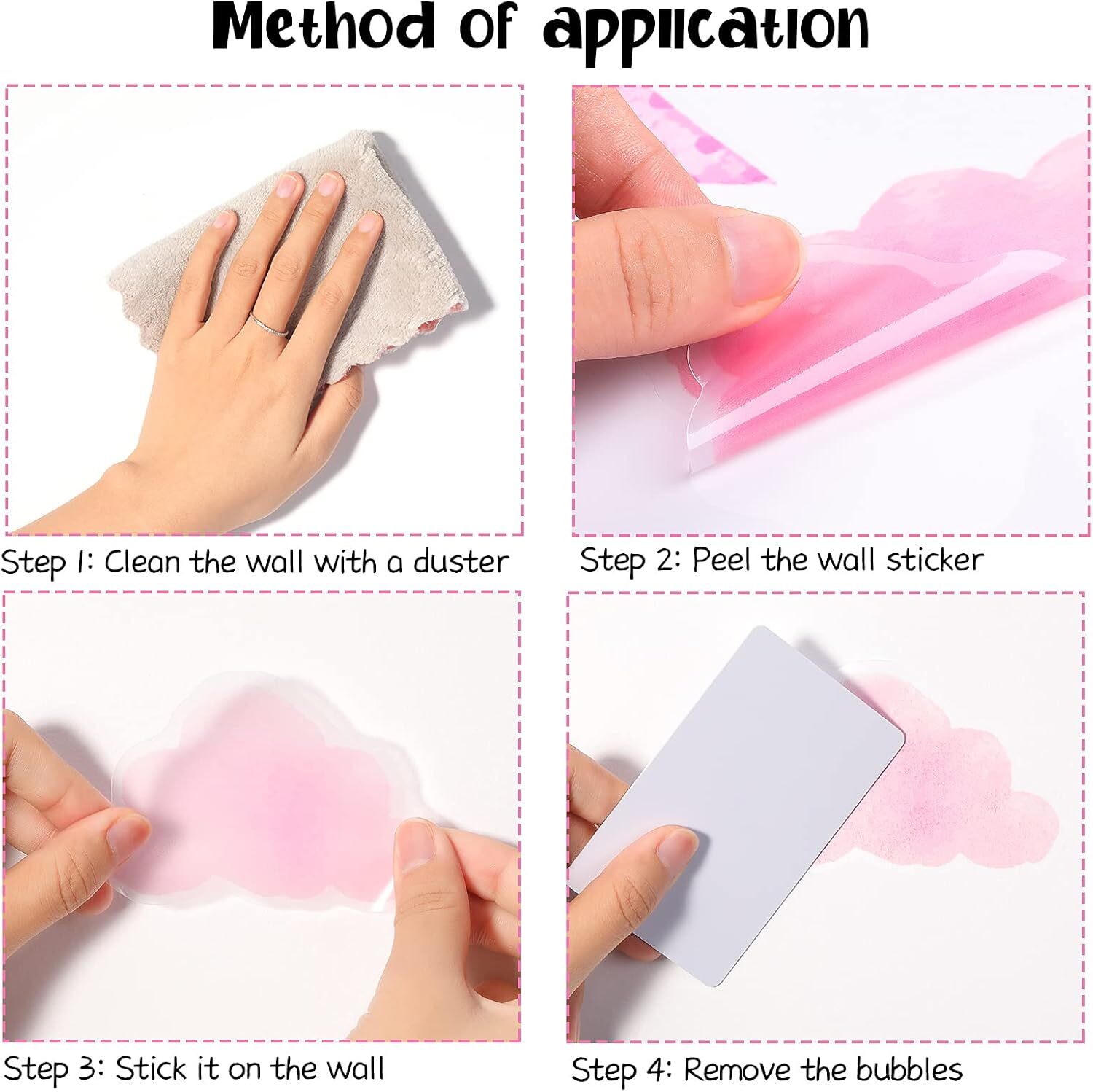 Outus 4 Sheets Unicorn Wall Decals Peel and Stick Watercolor Multicolor