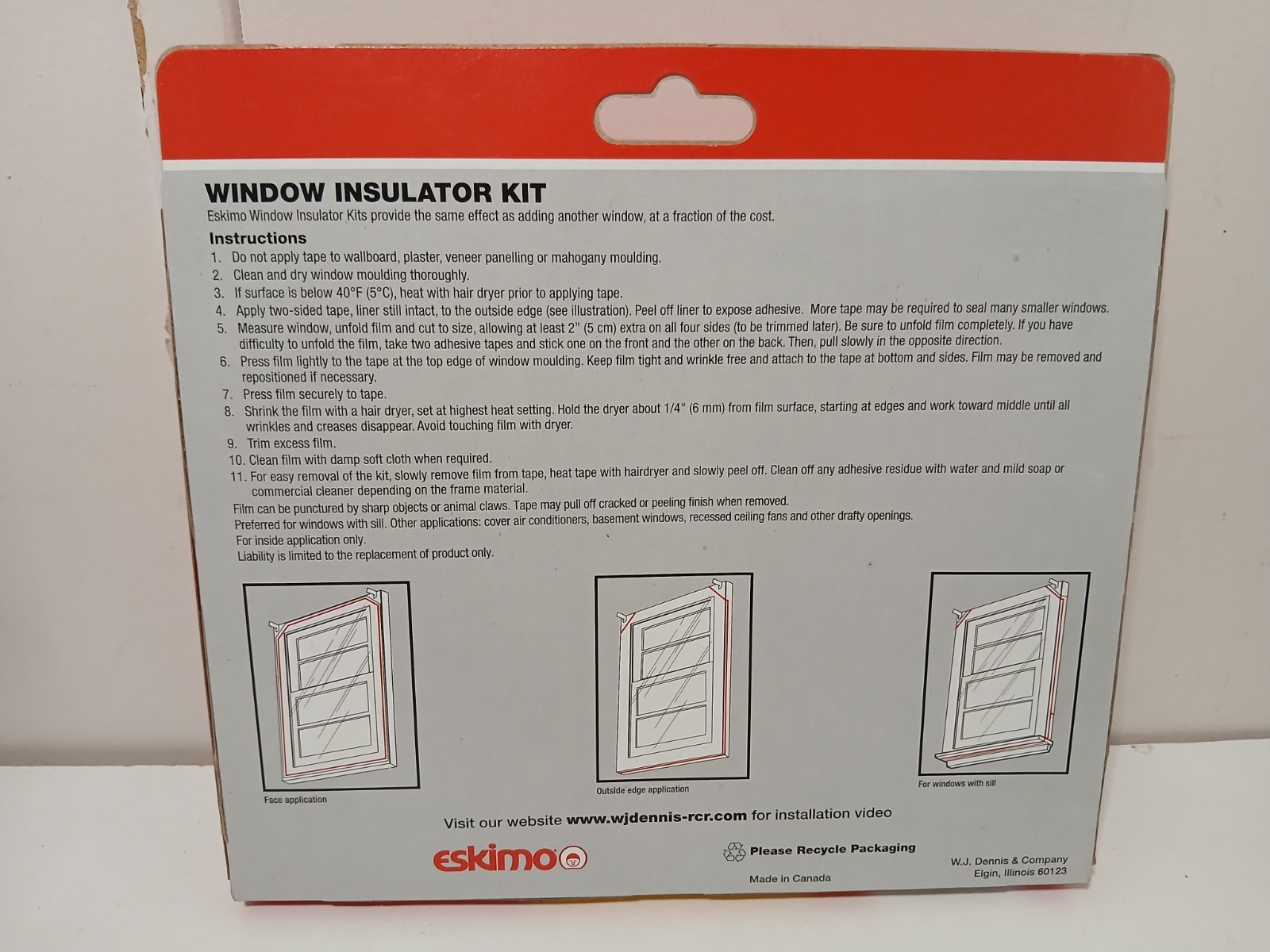 Eskimo Window Insulator Kit EK 12781 3’x5′ Brand New Factory Sealed