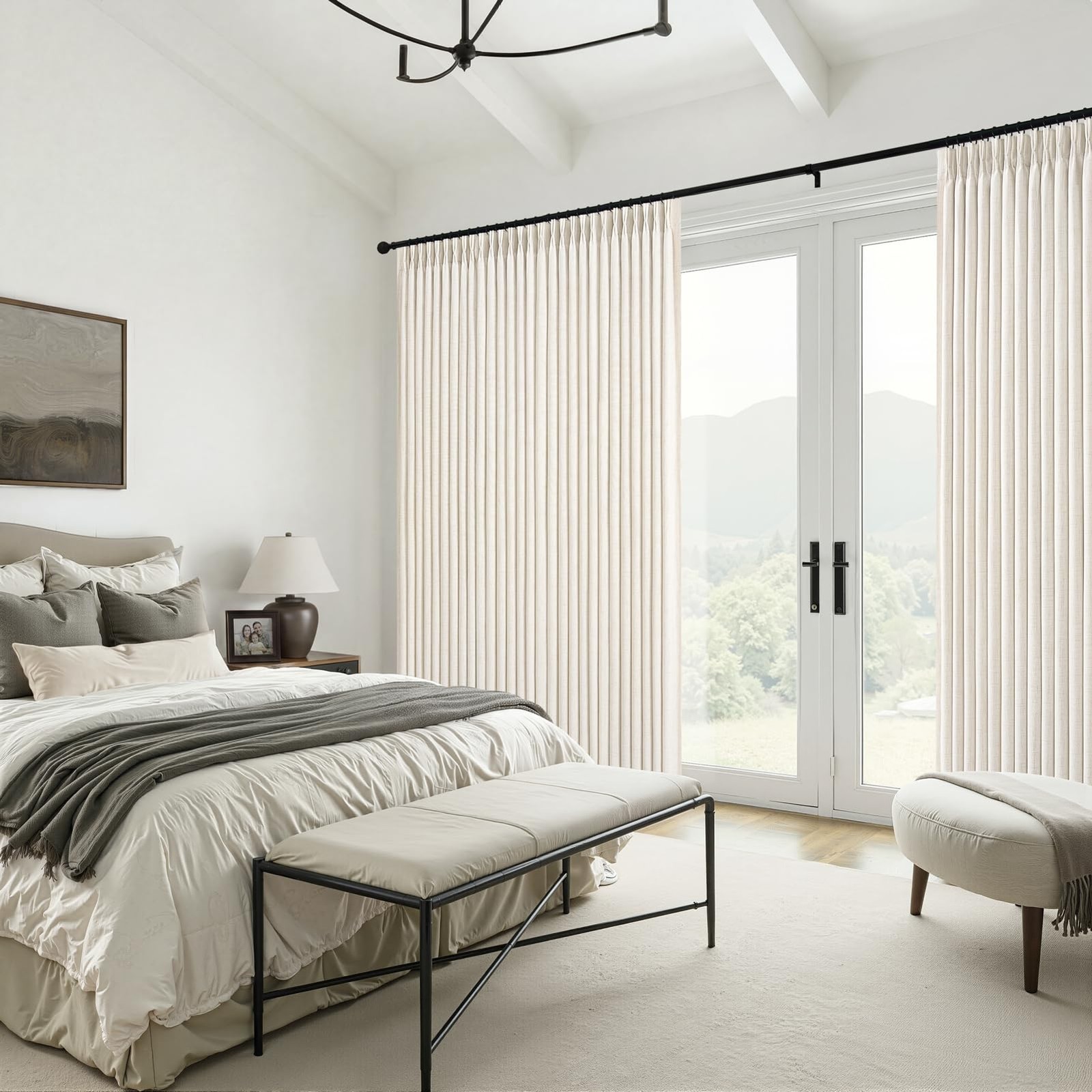 Pinch Pleated 100% Blackout Curtains 84 Inch Long 2 Panels for Living/Bedroom…