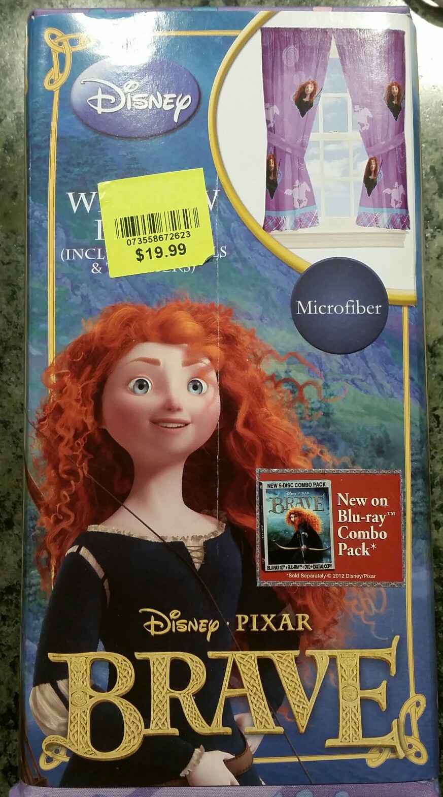 NEW Set 2 – Disney Princess Brave Merida Window Drapery Panels Tie Back FREESHIP