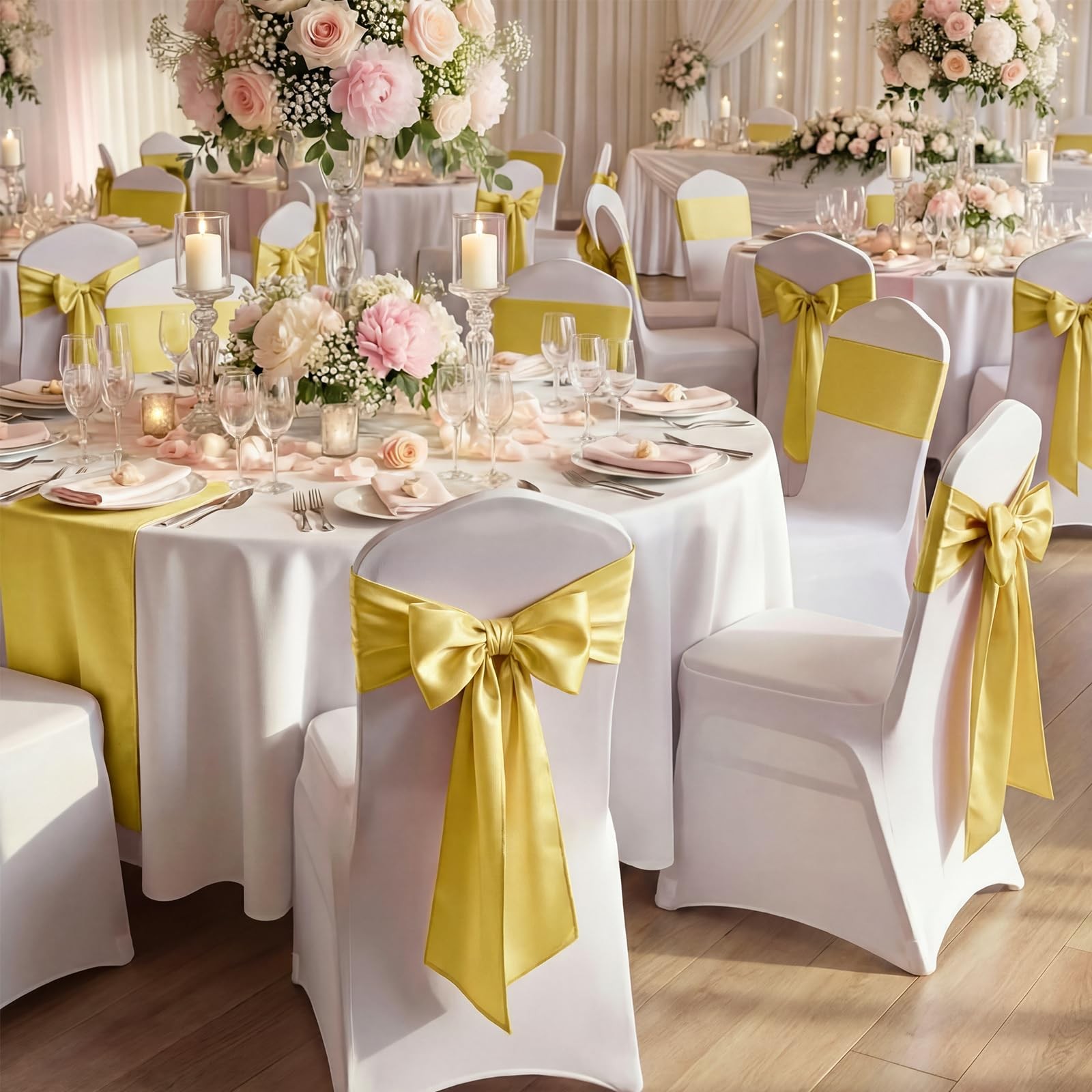 3 PCS 2 FT Large Gold Bow Decorations Big Satin Hanging Wall Party Decor