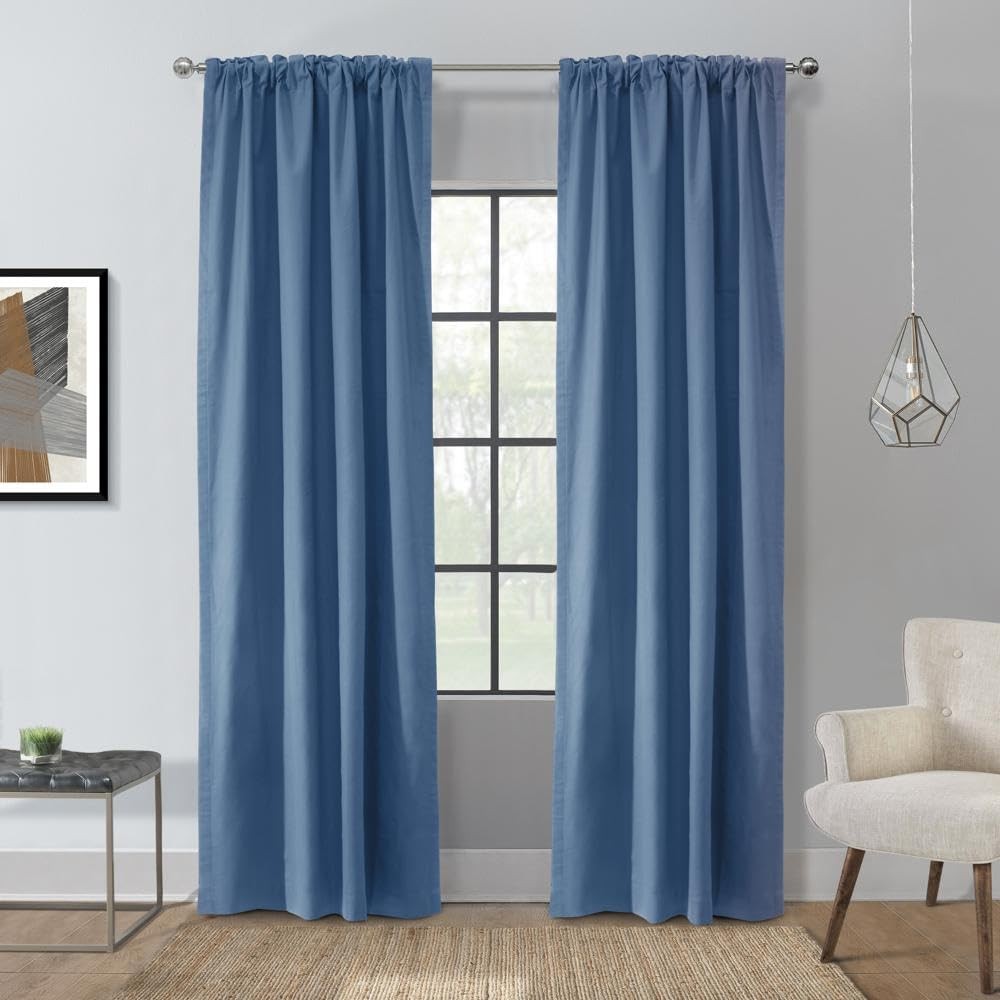 Thermalogic Topsions Room Darkening Curtain Panel Pair 2-Piece Blue 40×84