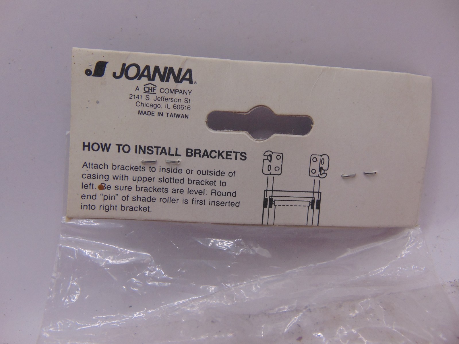 Vintage New NOS Joanna Universal Shades Brackets Set Window