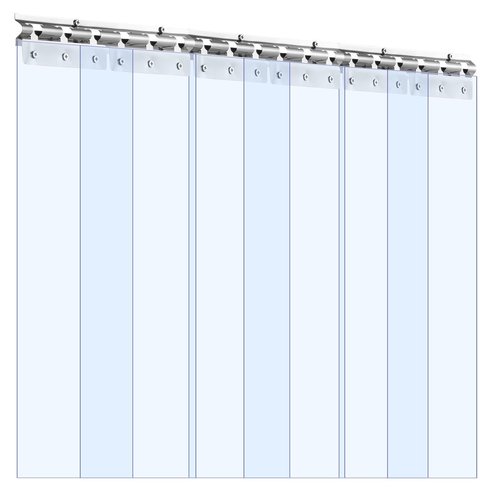 Clear PVC Walk-in Freezer Strip Curtain 6PCS 84x36x0.08in Smooth Heavy-duty