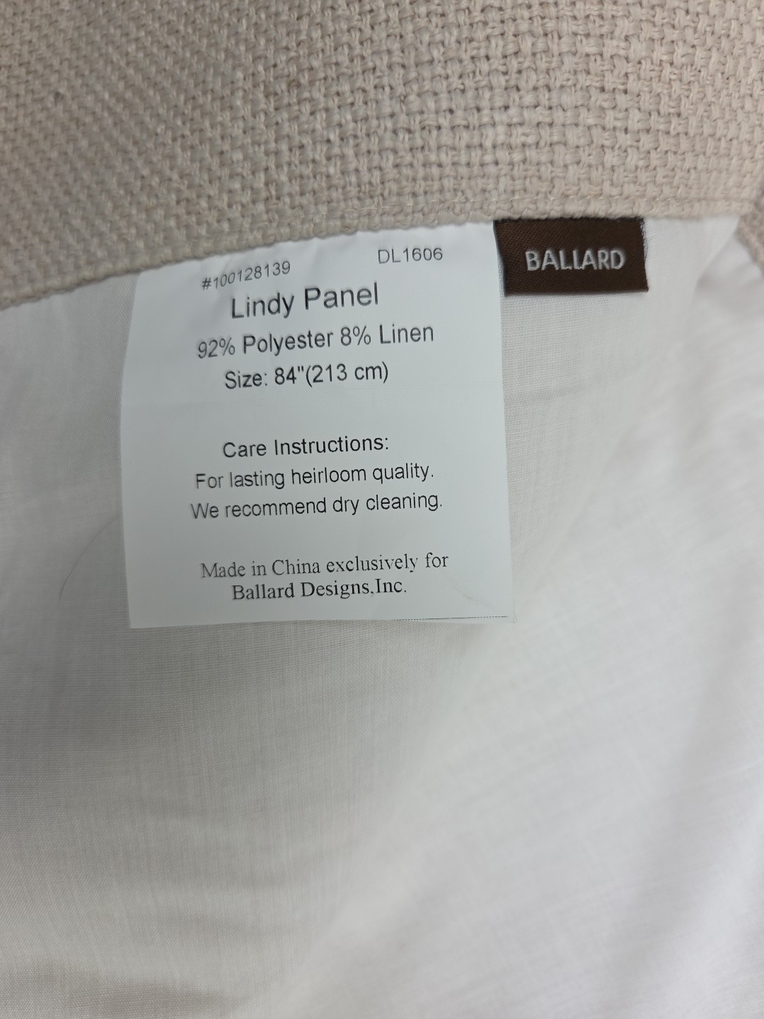 2 Ballard Designs Textured Linen Blend Lined Drapery Curtain Panels Ivory 53×84