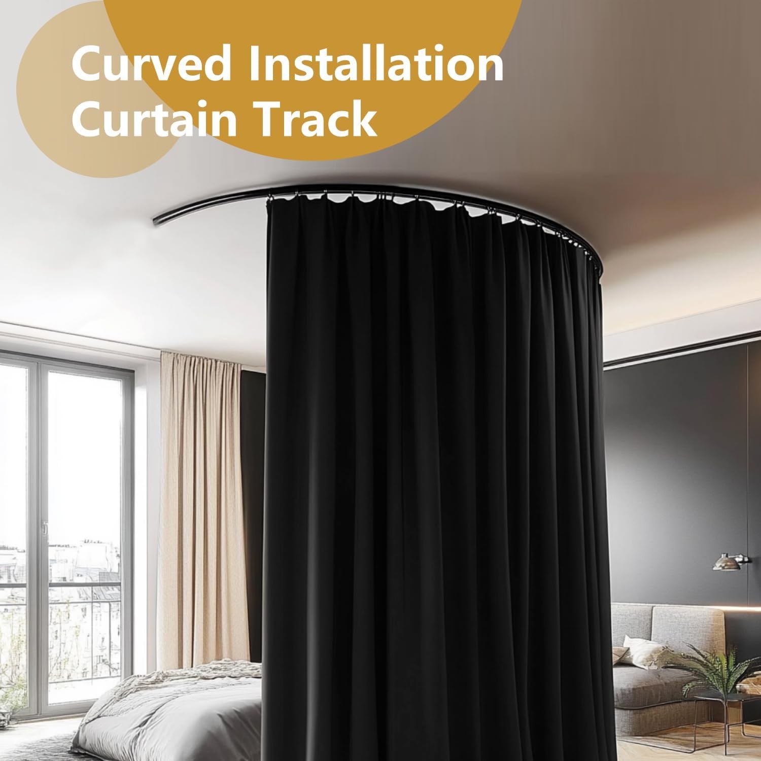 Bendable Ceiling Curtain Track Ceilings Mount or Wall Mounted Heavy-Duty Room