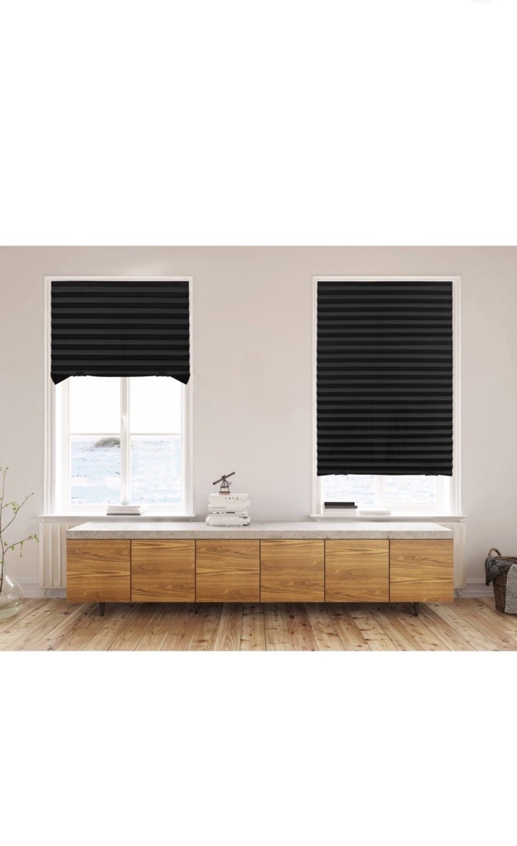 36″x72″ Lumi Home Furnishings Room Darkening Pleated Paper Window Shade: Black