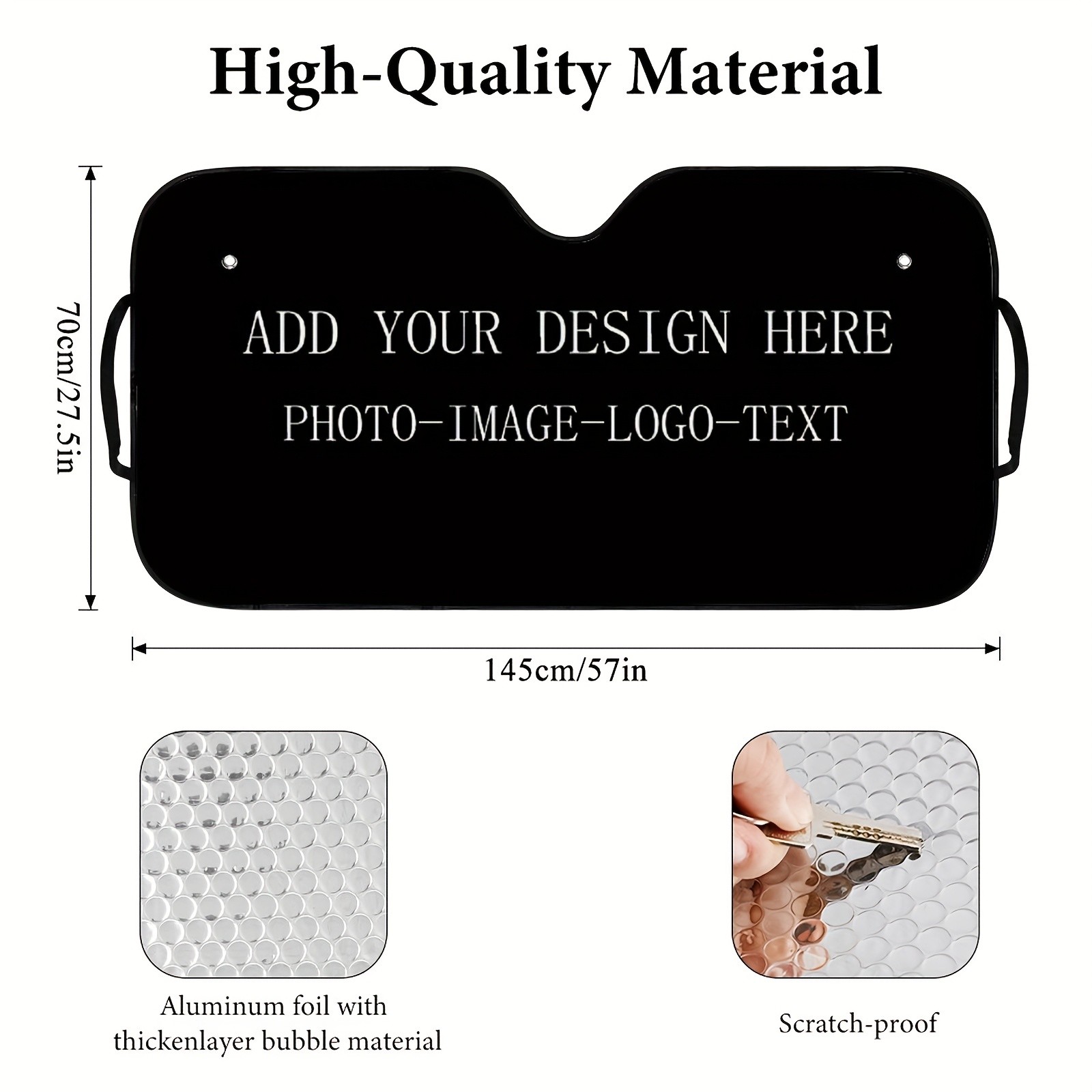 Customizable Car Sunshade Personalized Dog Photo & Text Design – Durable ◐