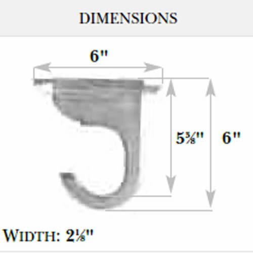 Kirsch Wood Trend Classic Ceiling Bracket for 1-3/8″ pole, Mahogany (#46855083)