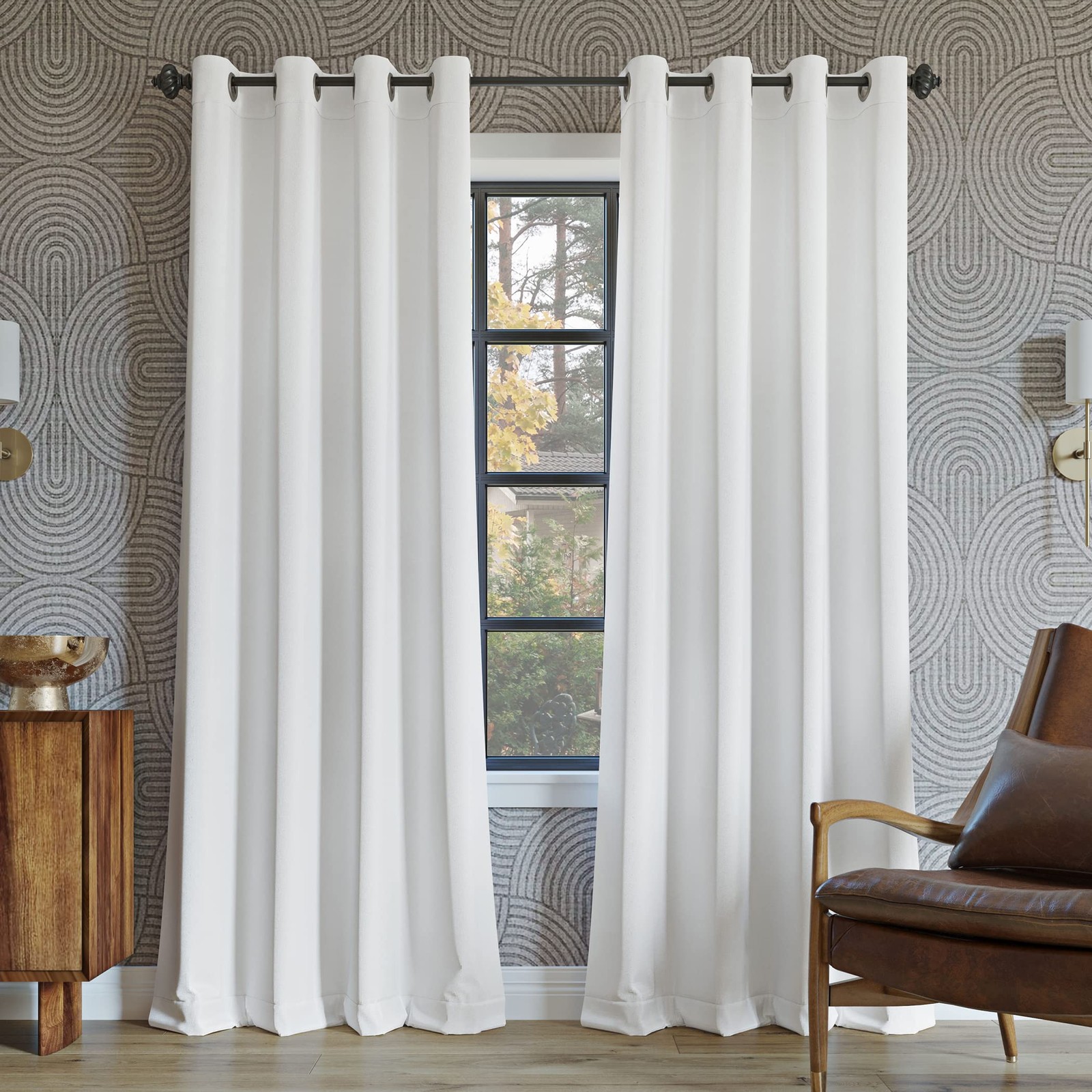 Nordic 2-Pack Theater Noise Reducing Extreme 100% Blackout Grommet Curtain Pa…