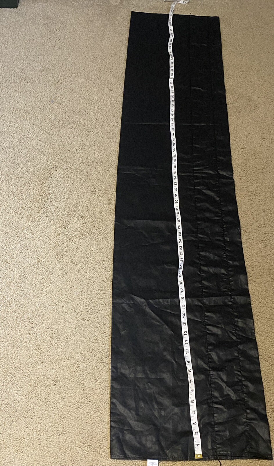 2 Solid Black Top Straight Valance Panels USA made Halloween Witchy