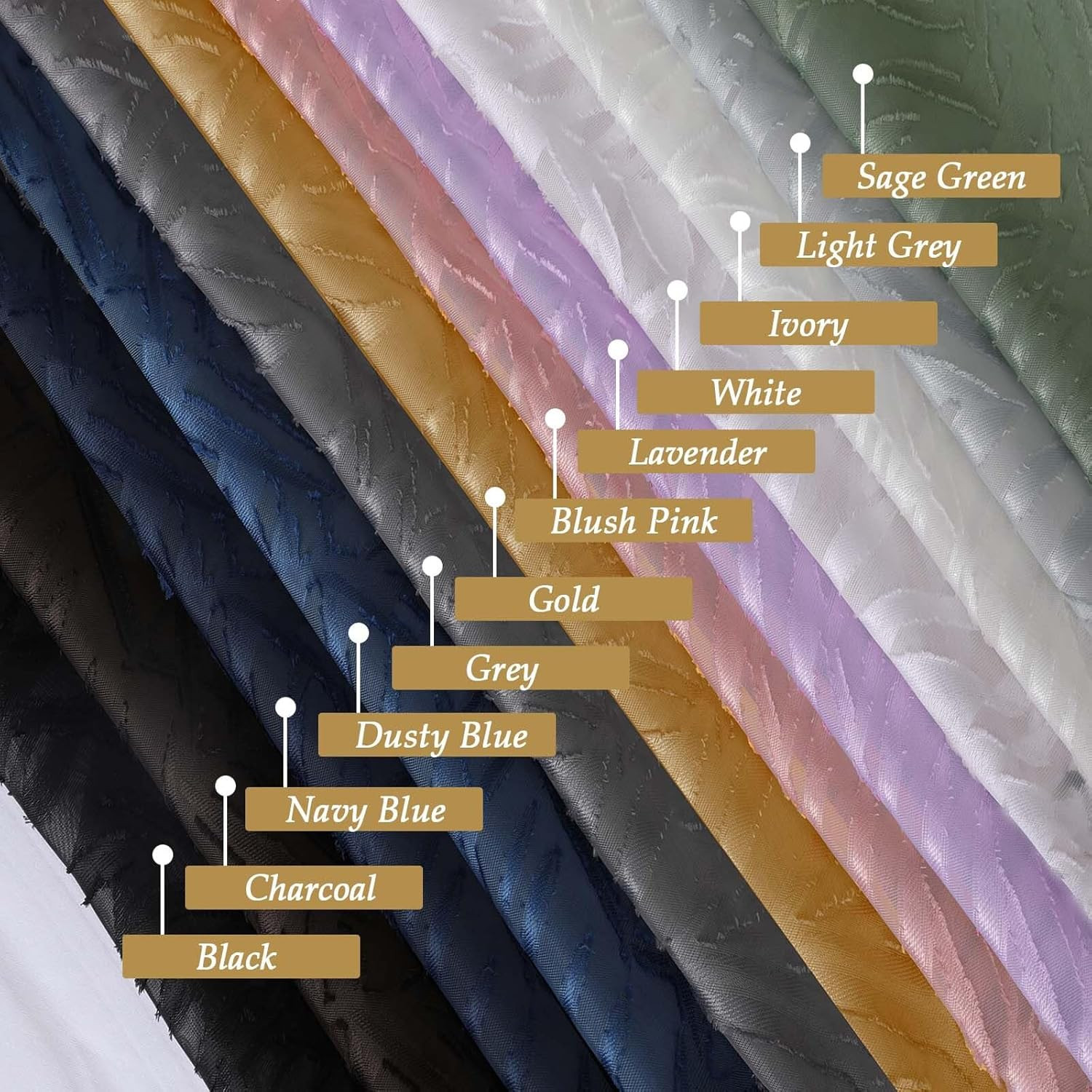 Extra Wide Gold Sheer Curtains 108 Inches Long 2 Panels Set, Leaf Lightweight T