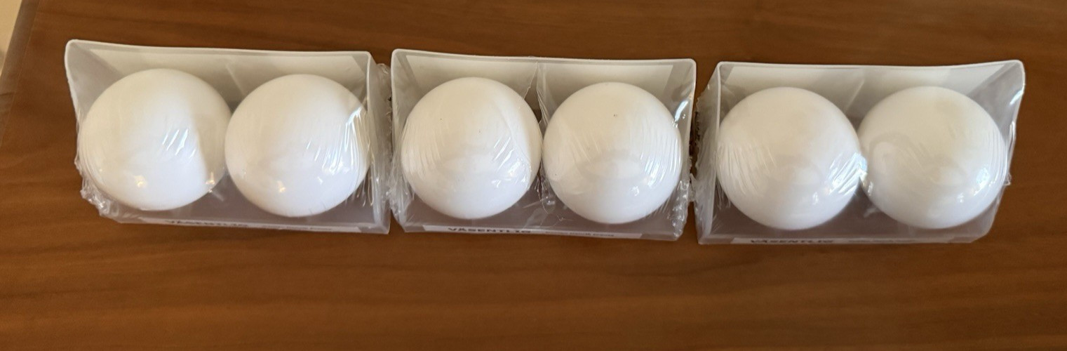 IKEA Vasentlig White Round Set of 2 End Caps Finials X 3 Packs Total of 6 New 2″