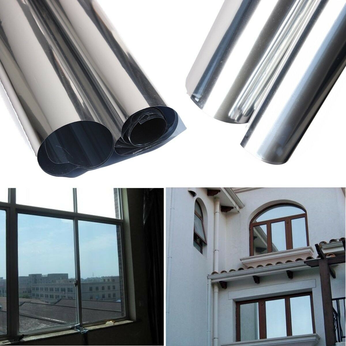 One Way Mirror Tint Window Film Privacy Protect UV Reflective Sun Block For Home