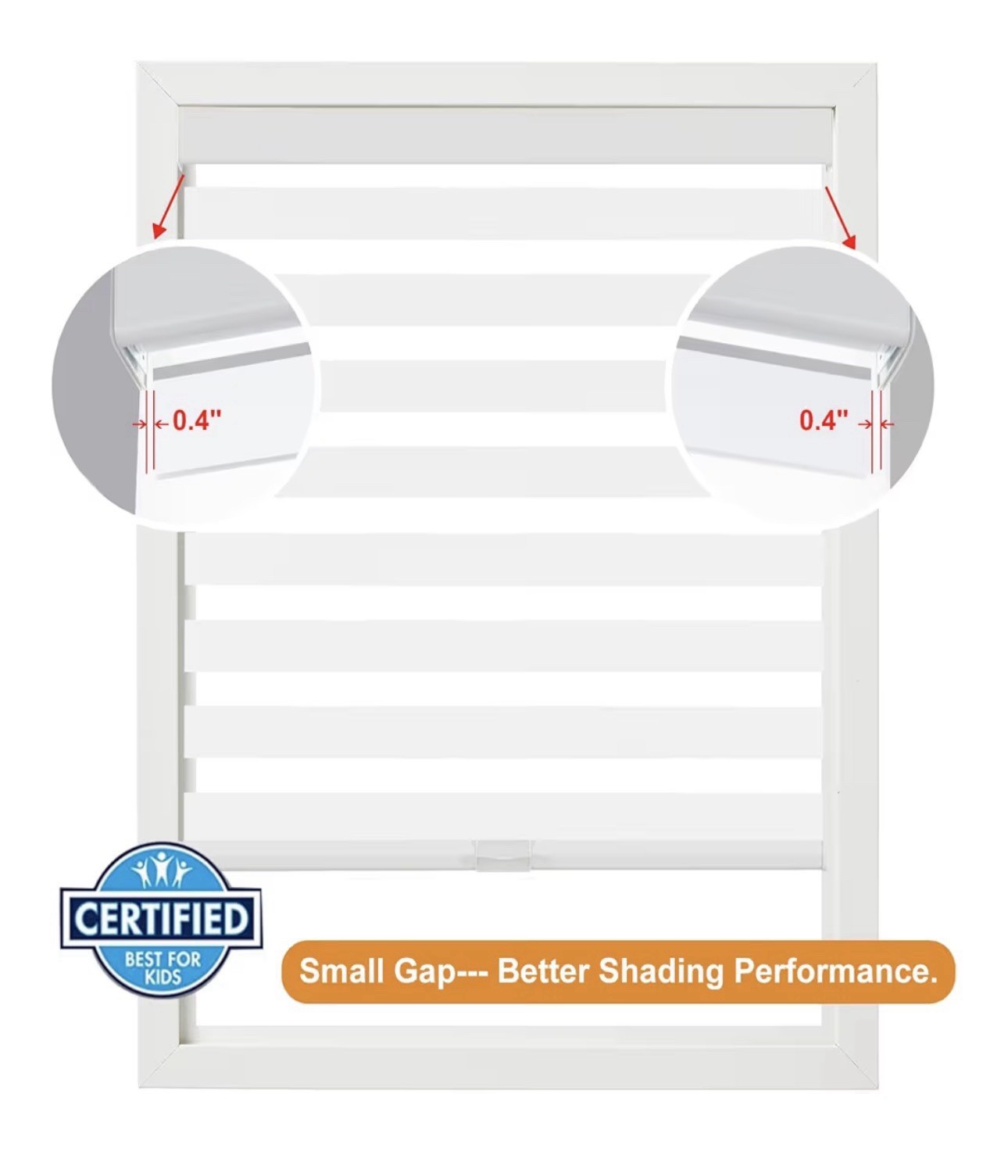 34×72 Cordless Zebra Roller Blinds White Blackout Window Shade