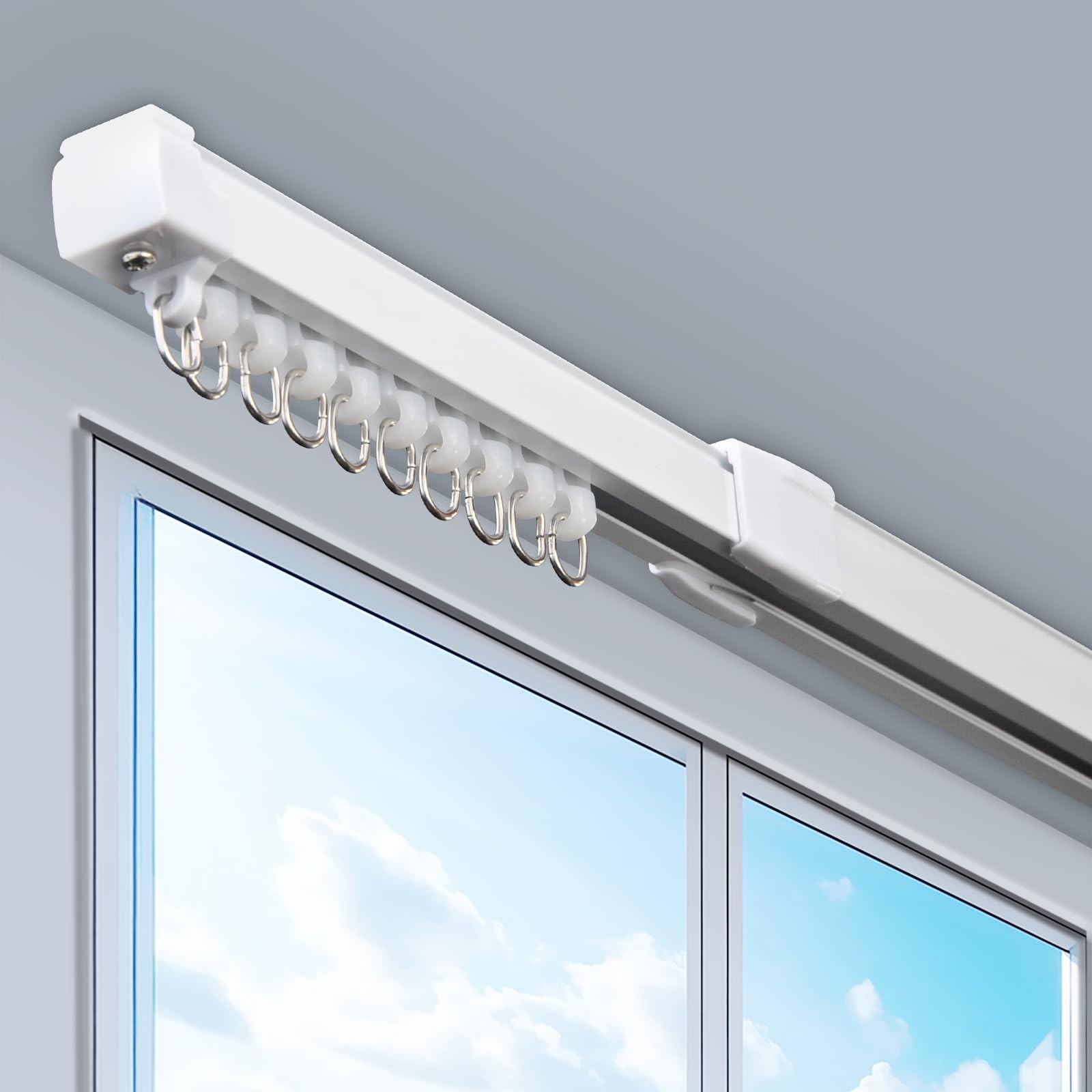 37142in Retractable Wall Or Ceiling Mount Curtain Track System For Track Curtain