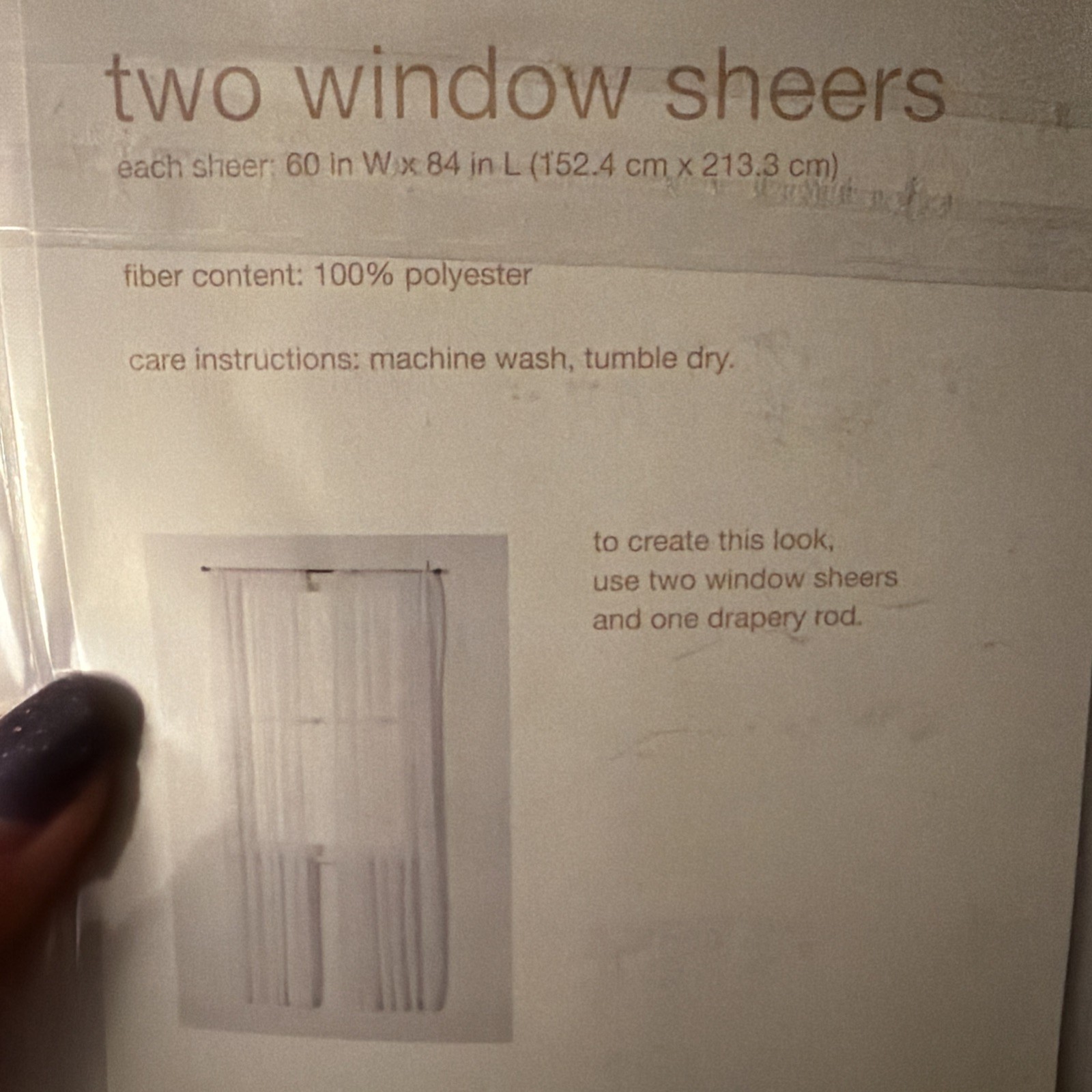 Room Essentials 2 Window White Sheers 60″ Wide x 84” Long