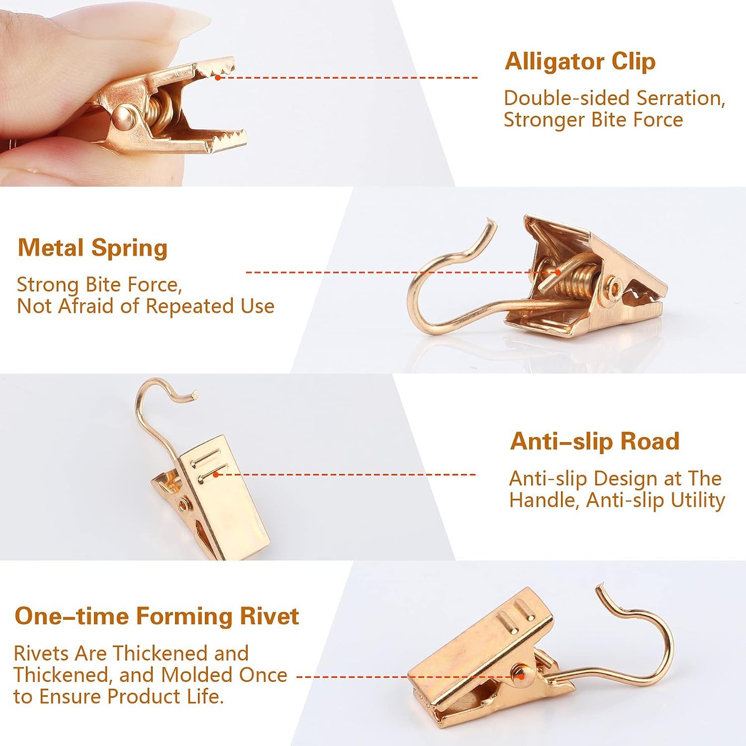 30 Pack Mini Heavy Duty Hook Clip,Curtain Clips for Photos Home | Gold Holder Ar