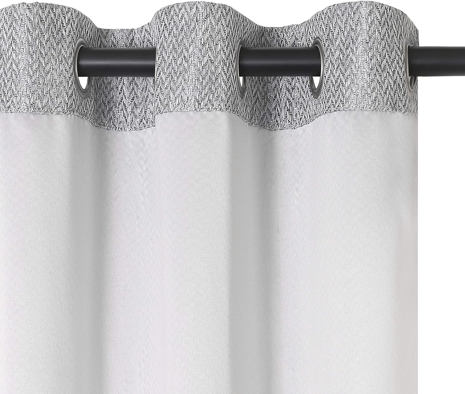 Boston Woven Herringbone Textured 3D Designed Blackout Curtain Panel Pair or Bed