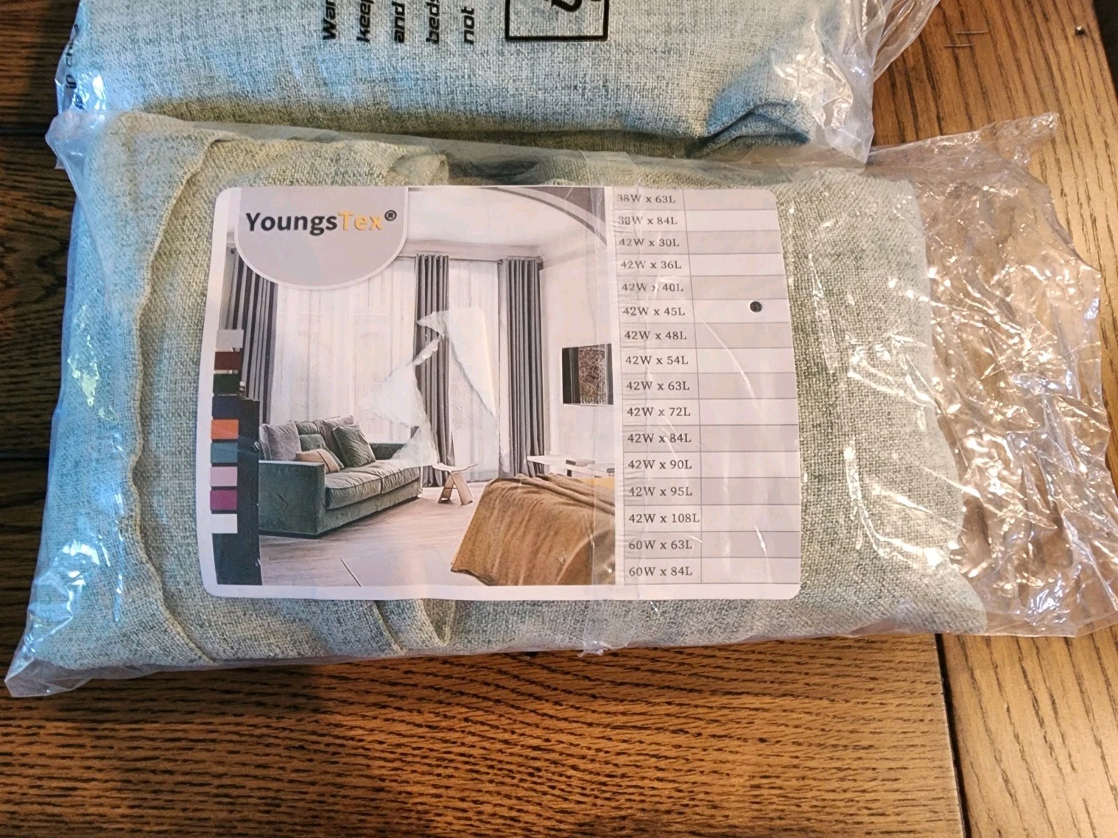 Youngstex Linen Curtains, Light Filtering. 4 Panels, 42 W X 45 L
