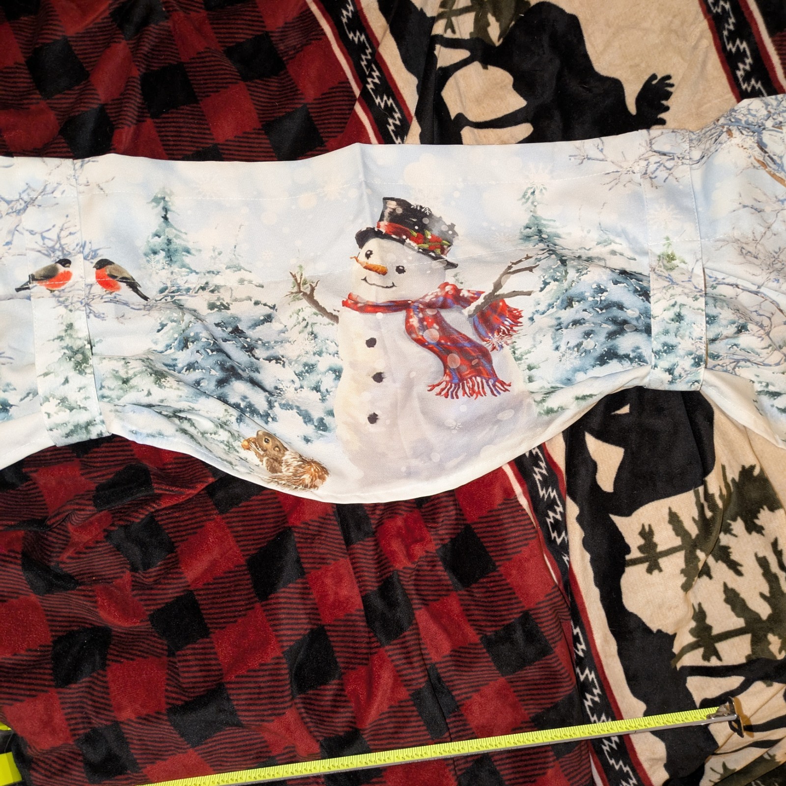 Snowman Valance, Gathered, New, 12×35