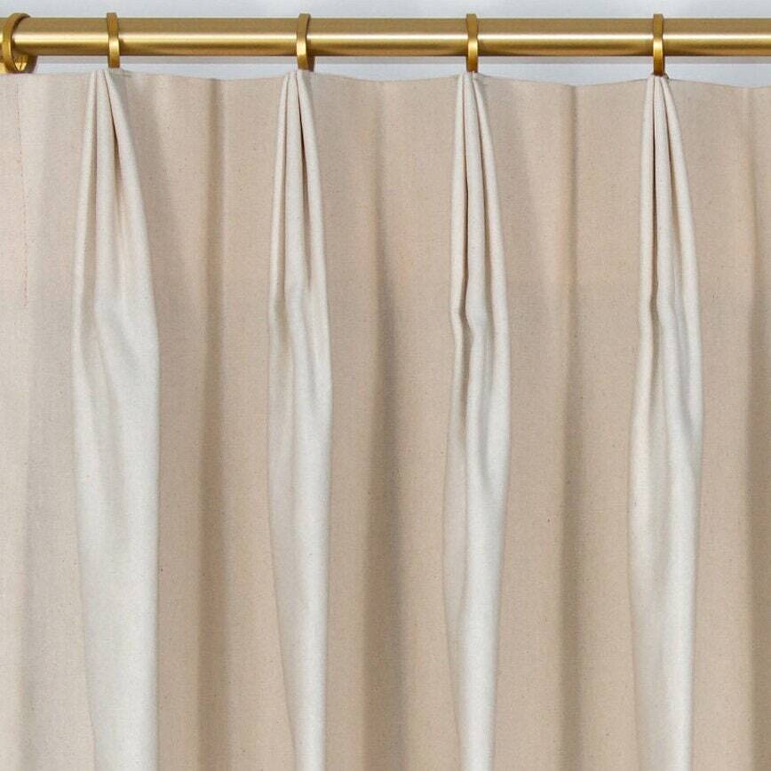 Custom Drapes – Pleated & Lined – 7 oz. Cotton Duck Natural – 1 Pair / 2 Panels