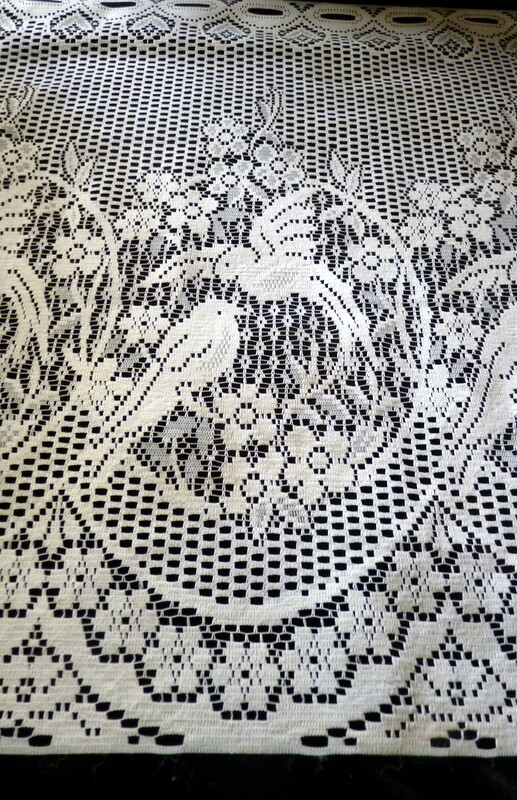 New European BIRD 24″ Valance Fabric Lace Cafe Curtain Fabric By Yard