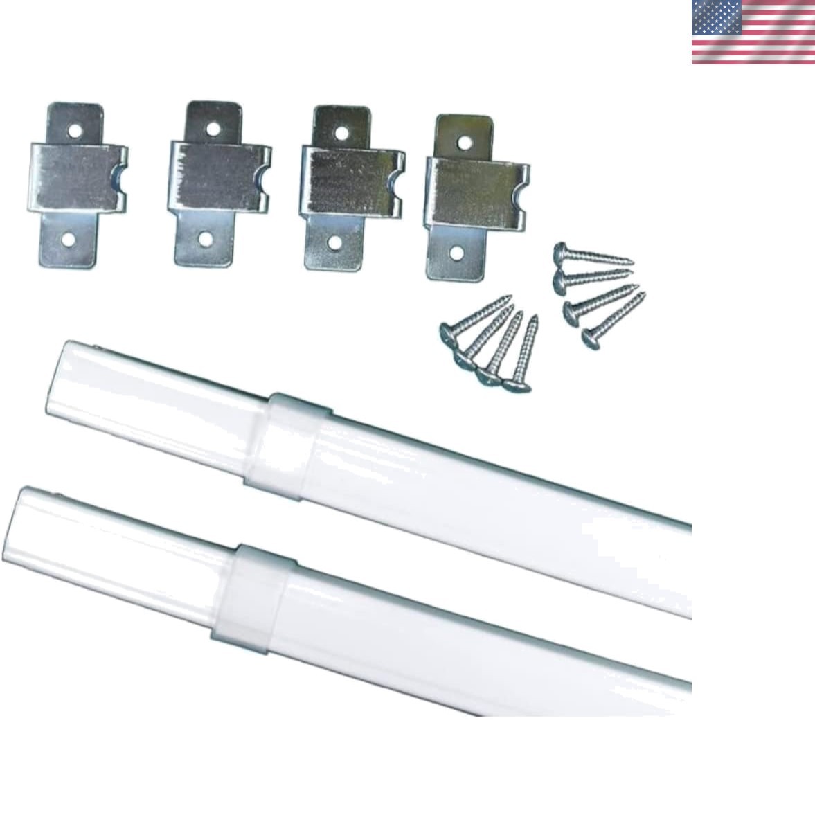 TWO FLAT SASH RODS for Top & Bottom Doors & Sidelights 18″ – 28″ 6412-025c, W…