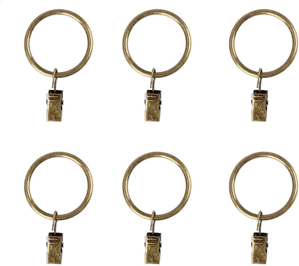 KANSPHY 28 Pack Drapery Curtain Clip Rings,Curtain Rod Eyelet Clip Ring-Antique